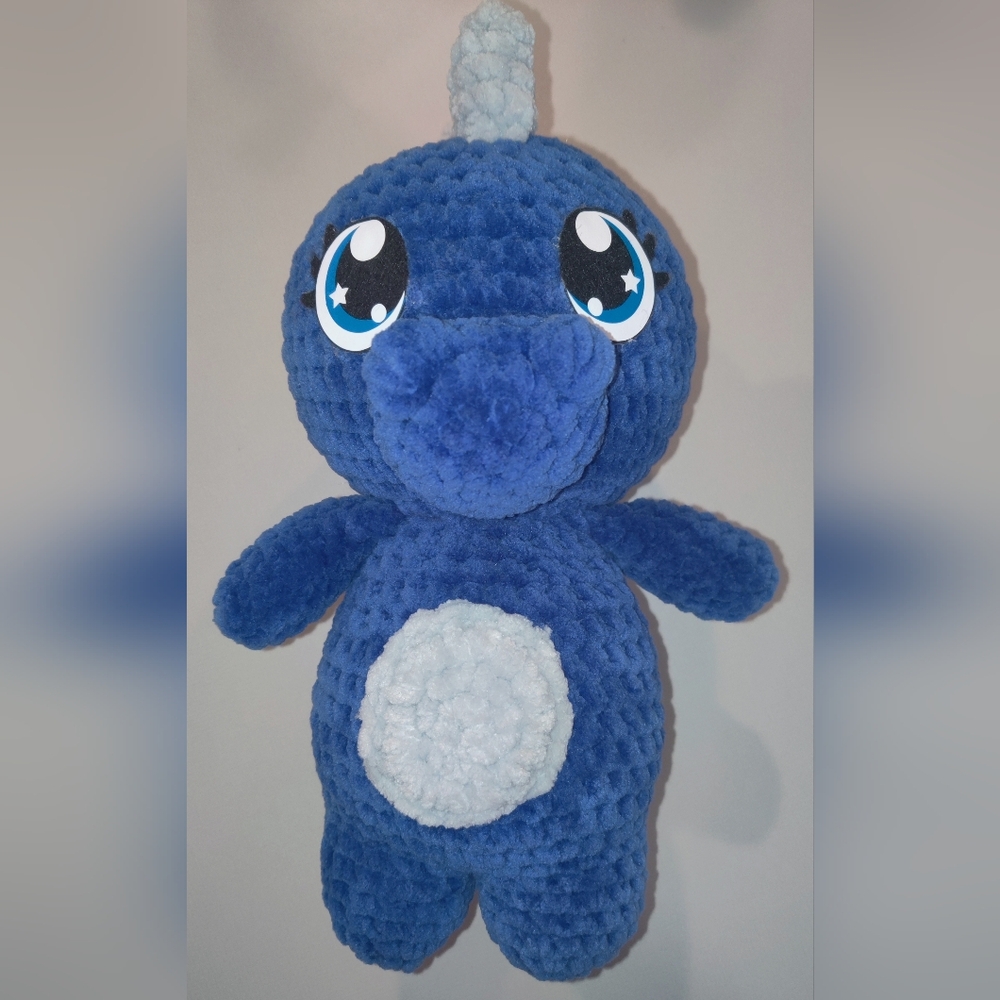 Crochet Ravenclaw themed Dinosaur With Star Felt Eyes